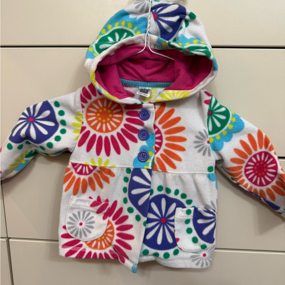 Carter's Floral Hooded Jacket with Buttons